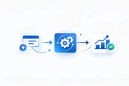 Illustration d’un flux automatisé transformant une action en résultat mesurable