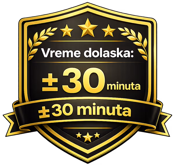 Vreme dolaska ±30 minuta