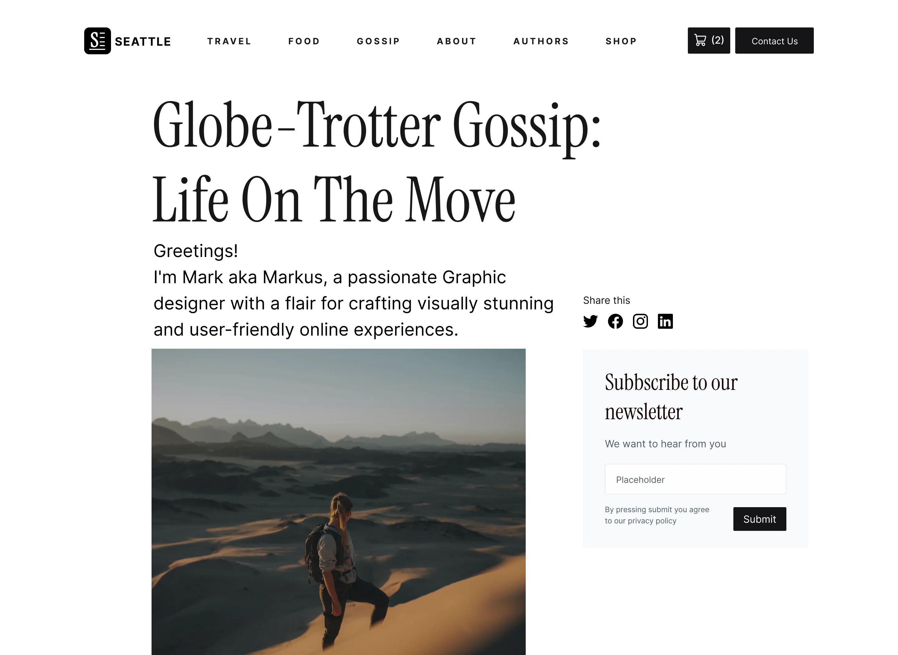 Seattle Blog Template - Designed by Azwedo.com and Wedoflow.com