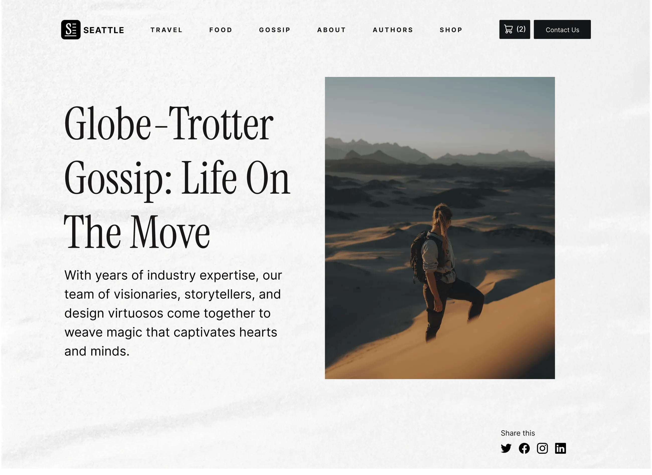 Seattle Blog Template - Designed by Azwedo.com and Wedoflow.com