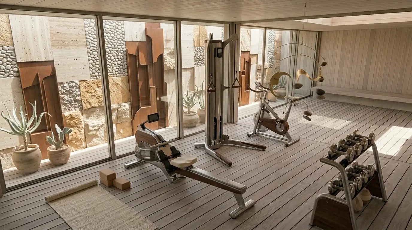 Salle de sport design avec équipements de pointe. 
