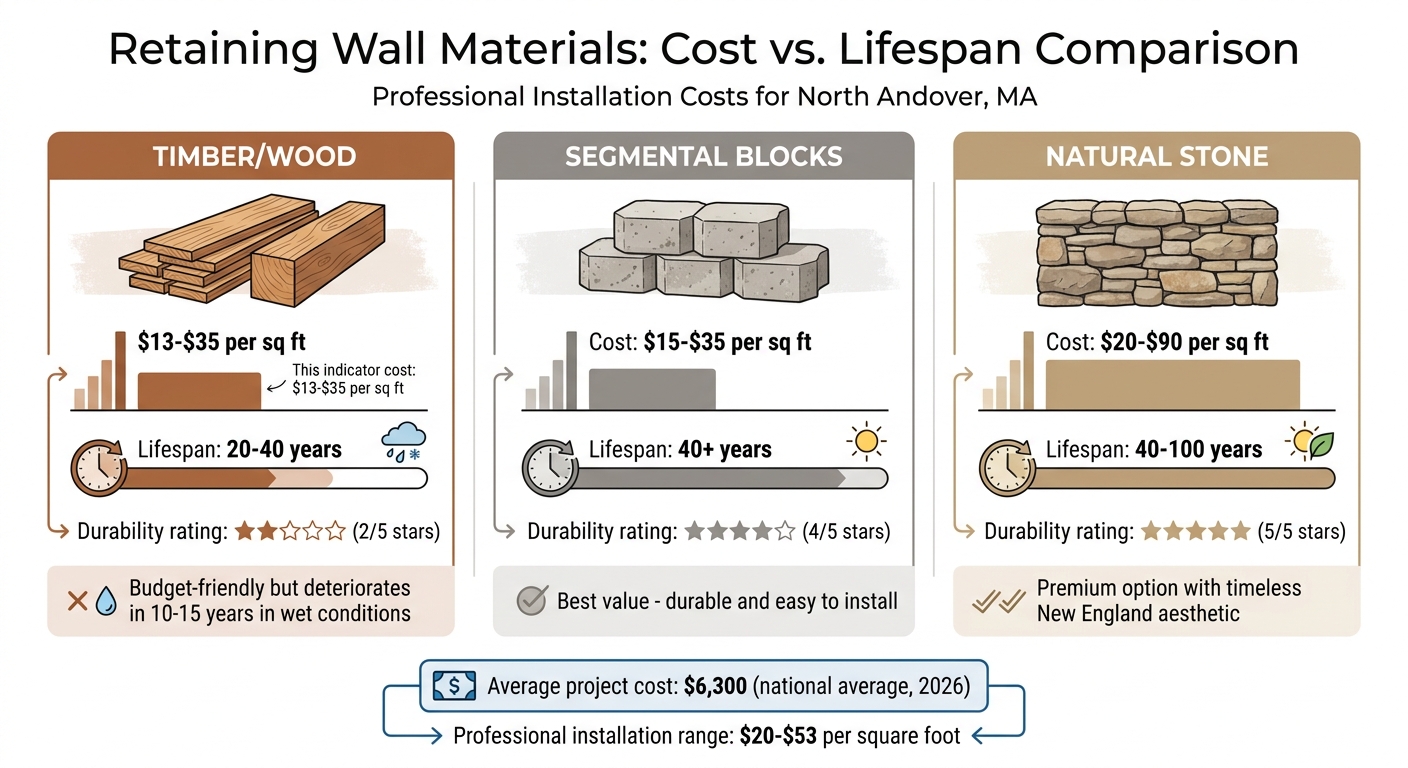 Retaining Wall Materials Cost and Lifespan Comparison