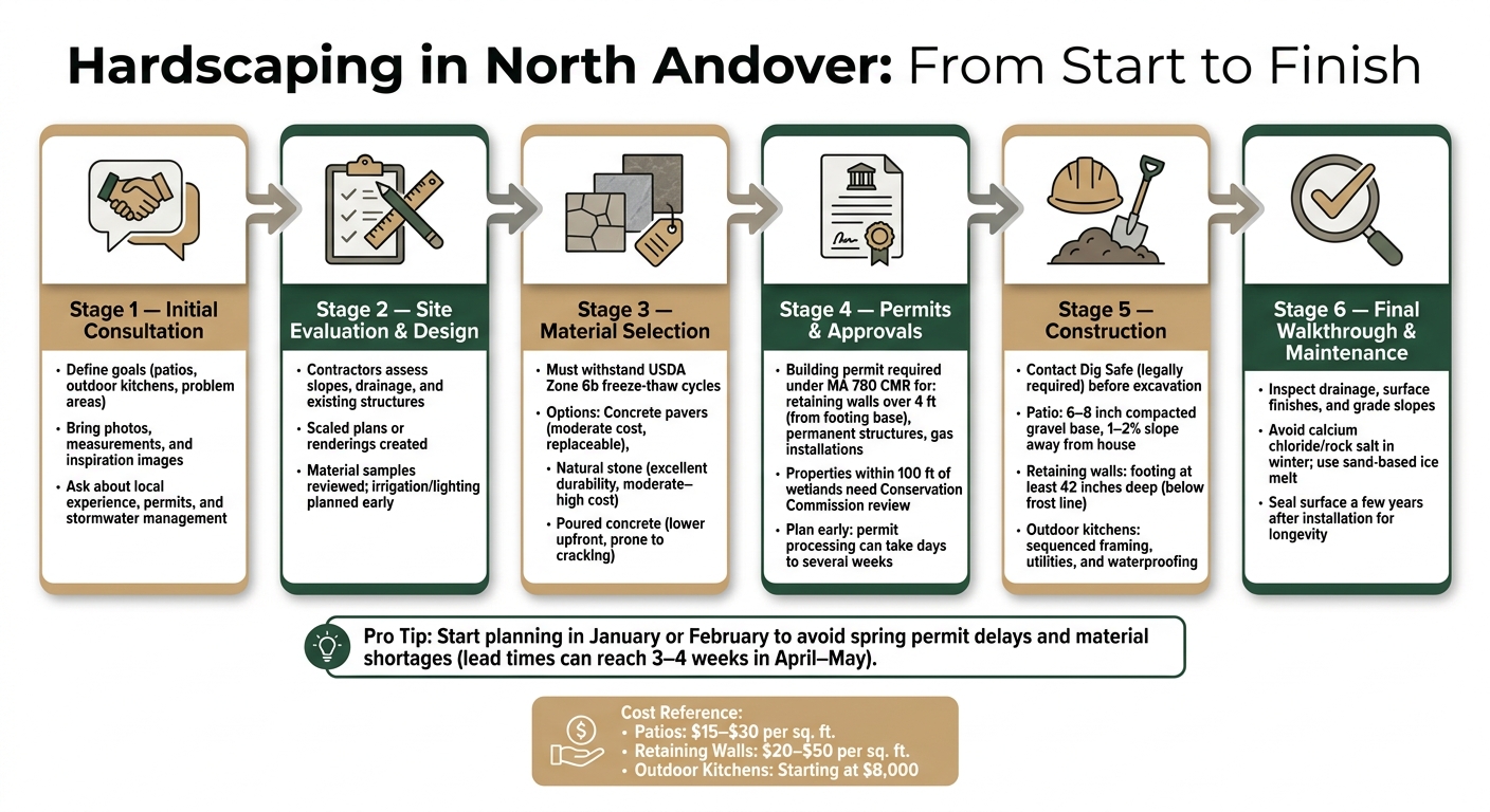 Hardscaping in North Andover: 6-Stage Project Process