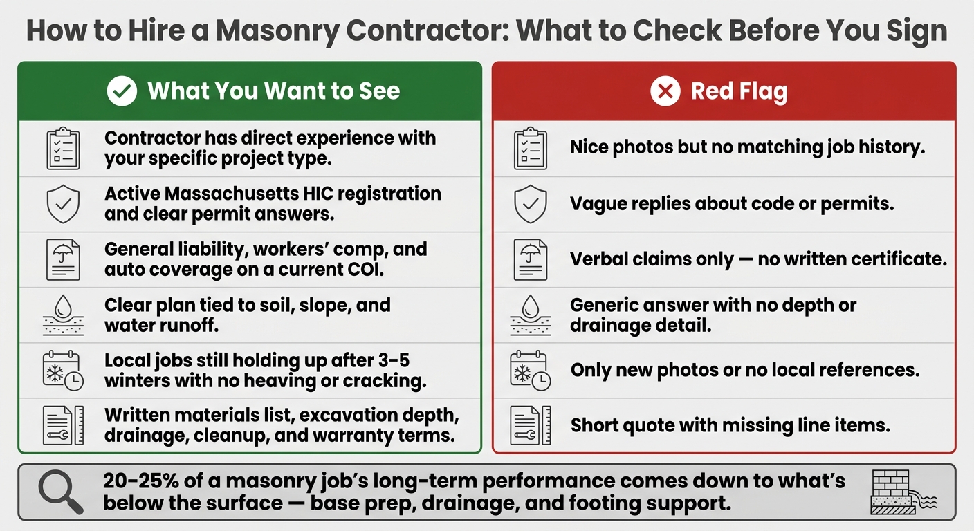 How to Hire a Masonry Contractor: Red Flags vs. Green Lights