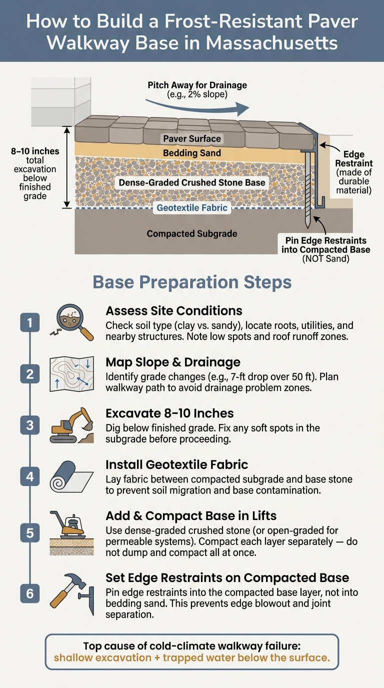 Paver Walkway Installation: Step-by-Step Base Prep for Massachusetts Winters