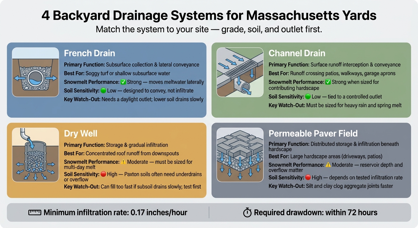4 Backyard Drainage Systems: Which One Fits Your Massachusetts Yard?