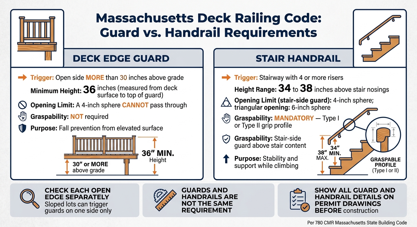 Massachusetts Deck Railing Code: Guard vs. Handrail Requirements