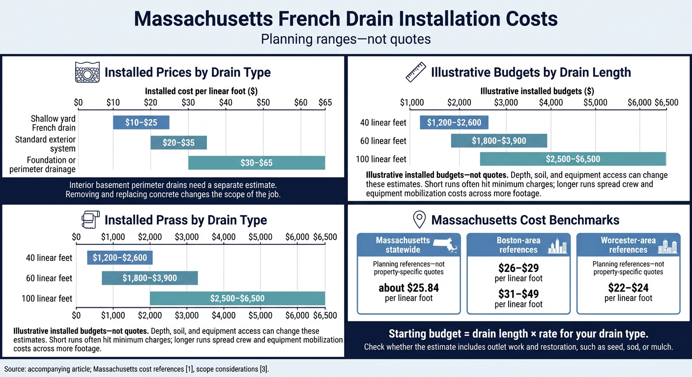 Massachusetts French Drain Installation Costs