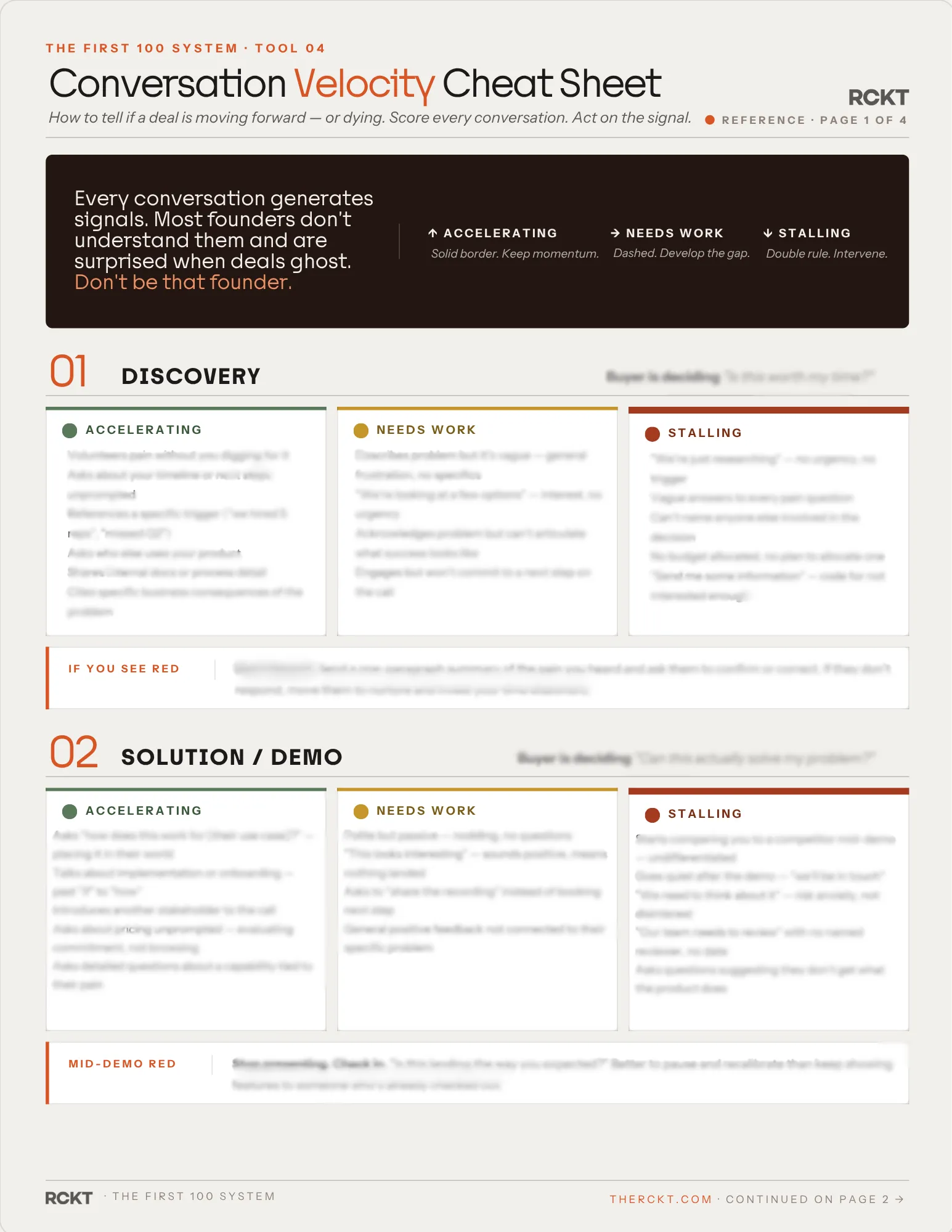 Conversation Velocity Cheat Sheet