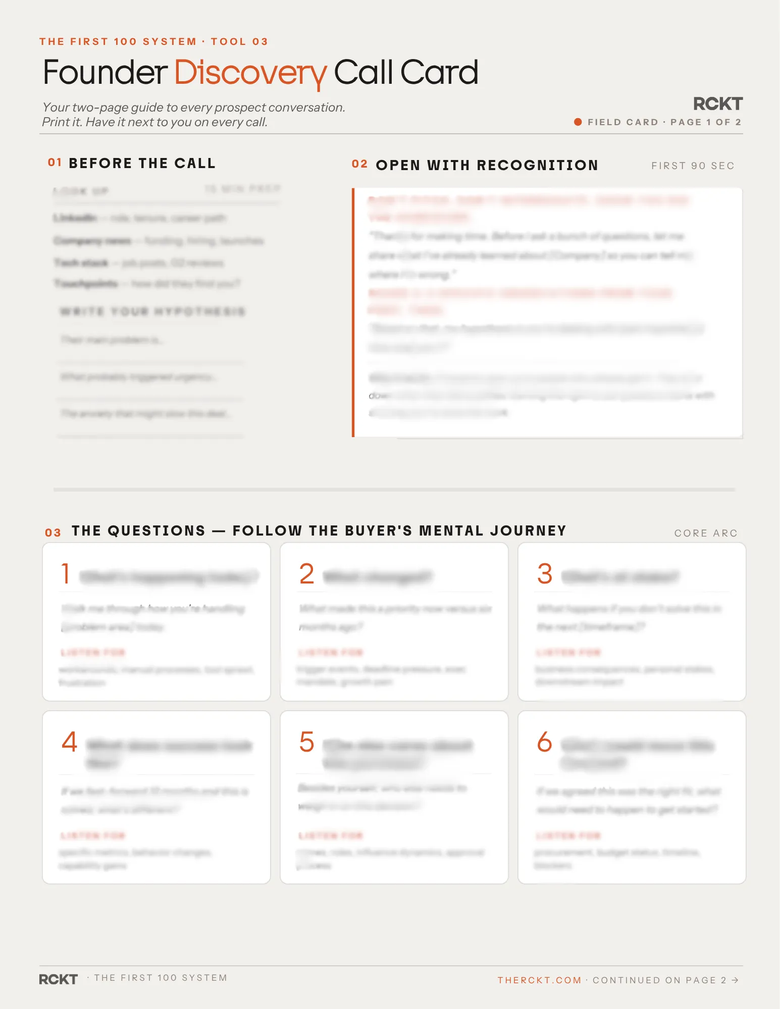 Founder Discovery Call Card