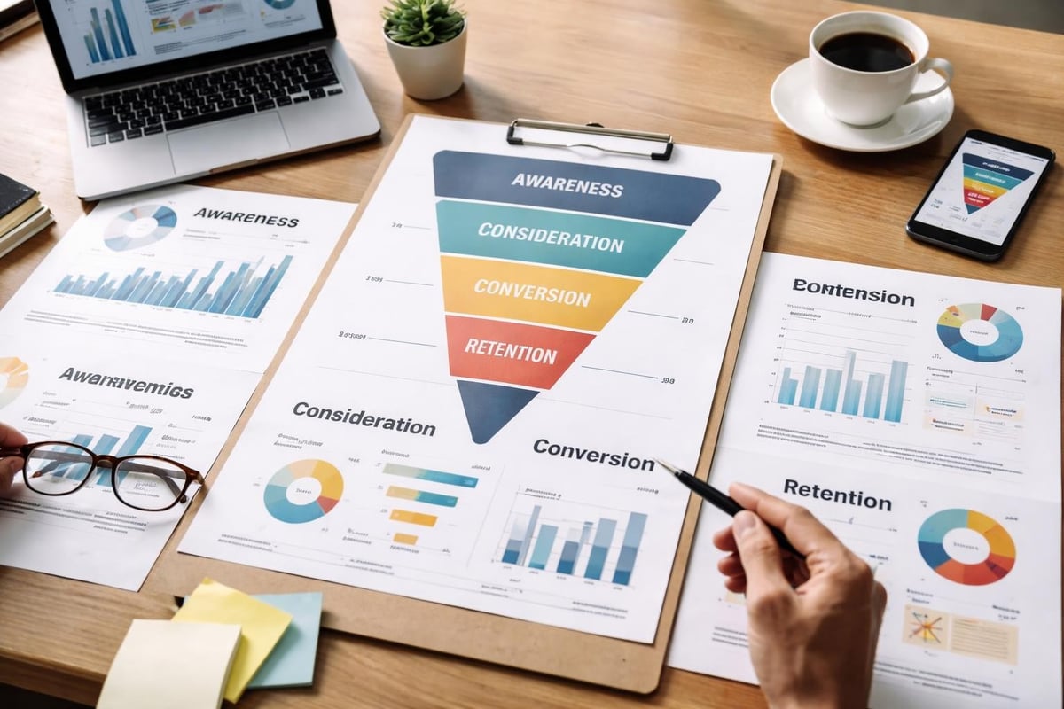 Market funnel metrics and KPIs