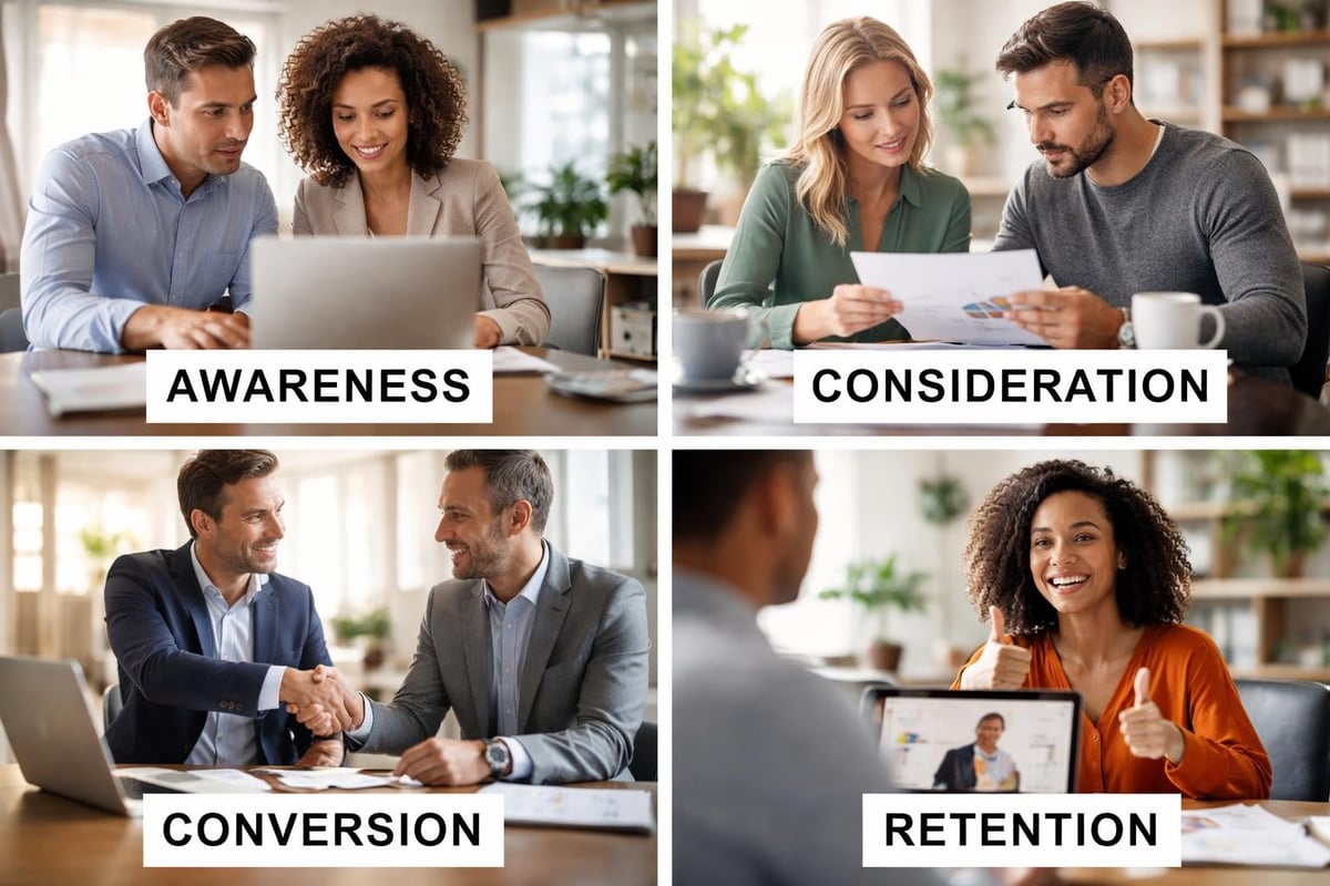 Market funnel stages for B2B SaaS