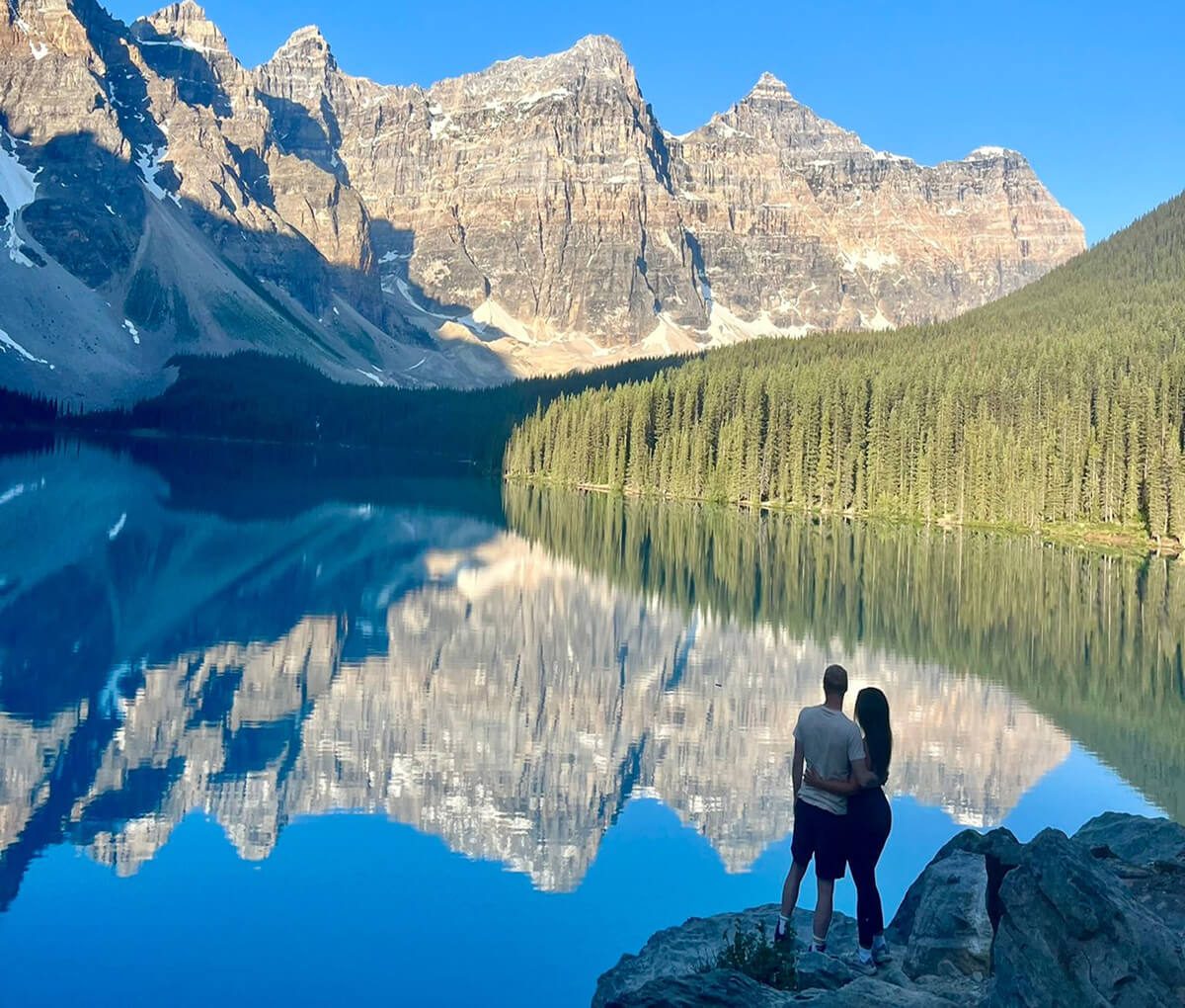 Yasmin and her partner on a hike