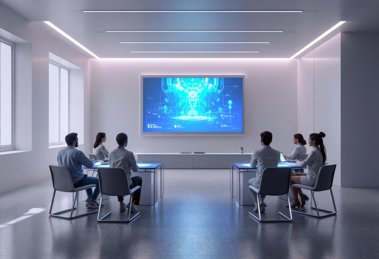 futuristic classroom setting