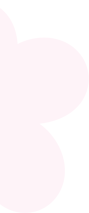 Close-up of a pink abstract shape with three rounded lobes on a black background.