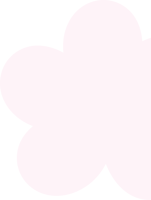 Large pink abstract flower shape with rounded petals on transparent background.