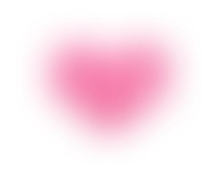 Pink heart shape with a soft, blurred edge on a transparent background.