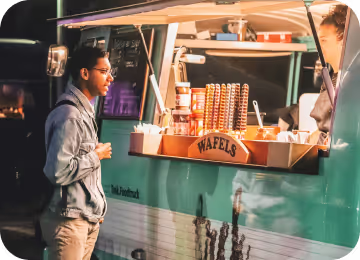 Man standing near food truck