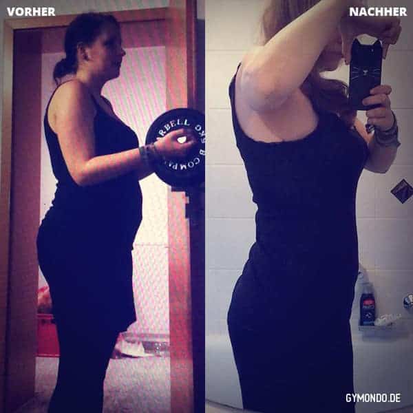 Vorher Nachher Bild von GYMONDO Mitglied Vanessa