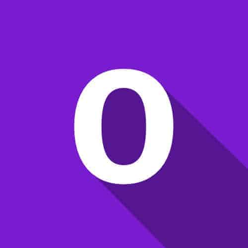 Buchstabe O in weiß