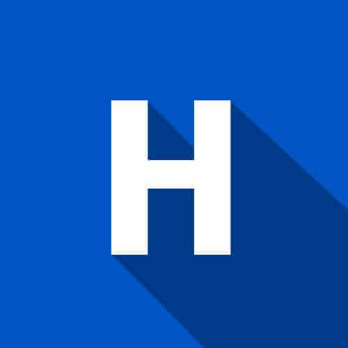 Buchstabe H in weiß