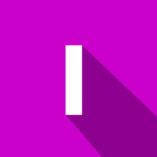 Buchstabe I in weiß