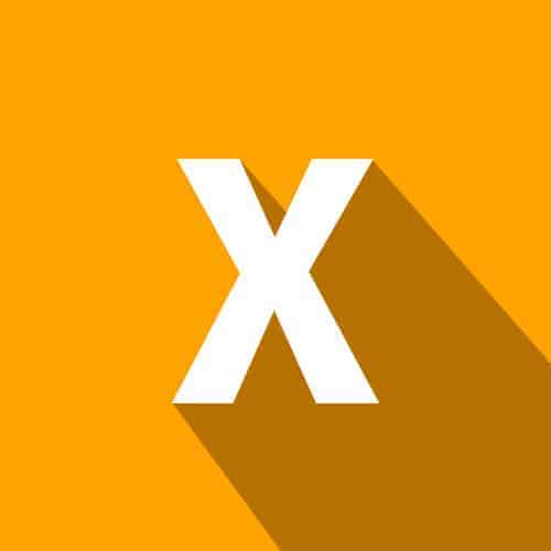 Buchstabe X in weiß