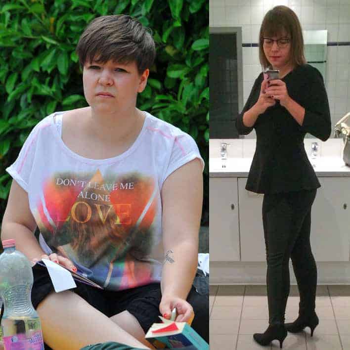 Vorher Nachher Bild von Melanie: Mit GYMONDO hat sie 30 Kilo abgenommen