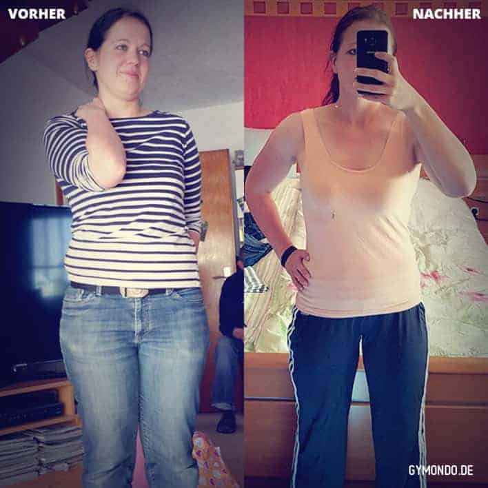 Vorher Nachher Bild von GYMONDO Mitglied Tanya