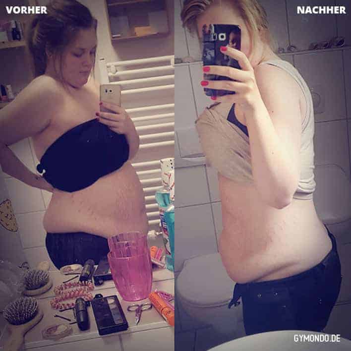 Vorher Nachher Bild von GYMONDO Mitglied Jennifer