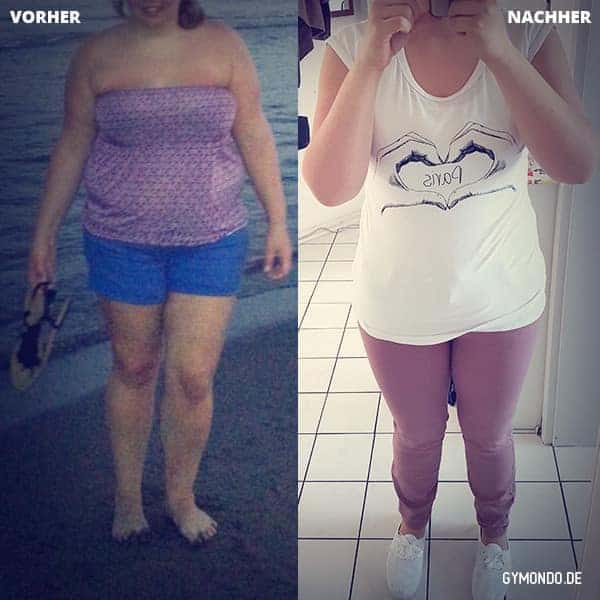 Vorher Nachher Bild von GYMONDO Mitglied Christina