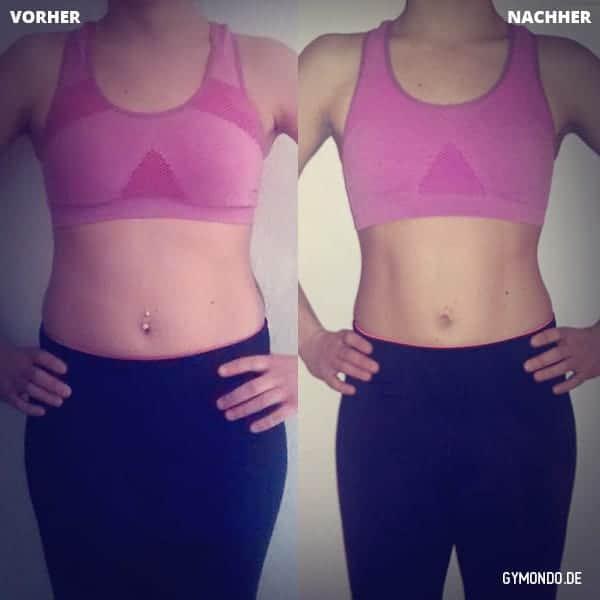 Vorher Nachher Bild von GYMONDO Nutzerin Daniela