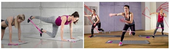 Sportlerin beim Training mit den Powerbands