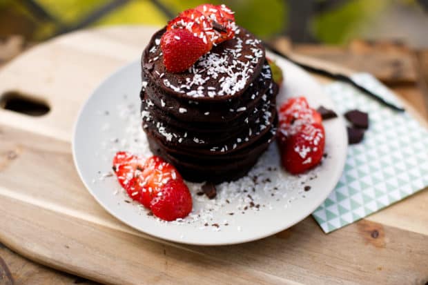 Vegane Schoko Pancakes