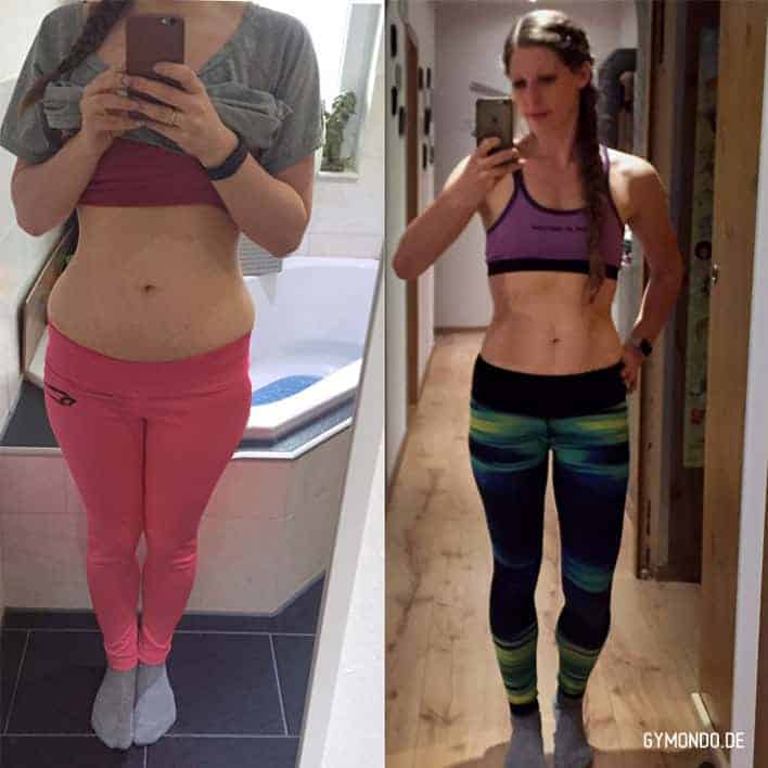 Voher-Nachher-Vergleichsbild von GYMONDO Mitglied Birgit.