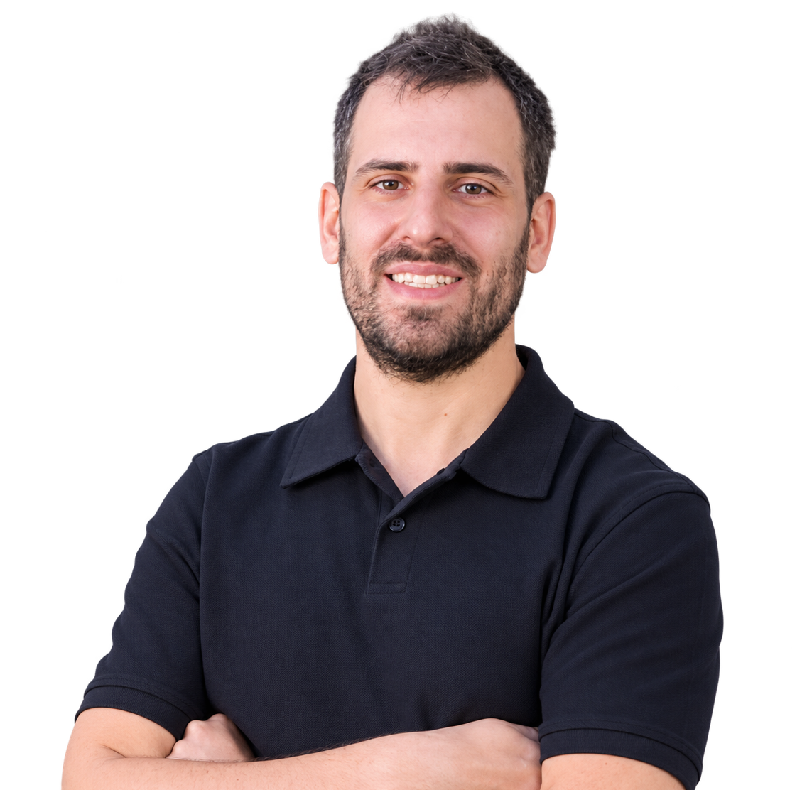 Mauricio Gonzalez smiling in a black polo shirt