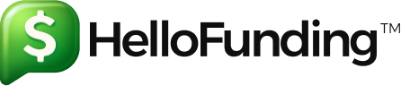 HelloFunding logo with green dollar sign icon and text