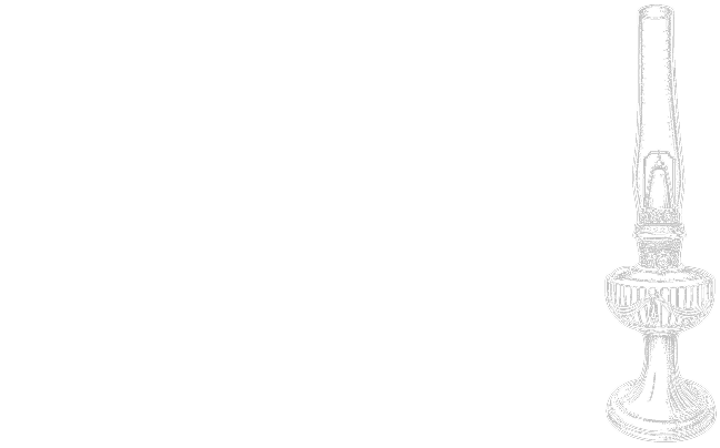 Text 'Collecting Aladdin Kerosene Lamps' with an illustrated vintage kerosene lamp on the right