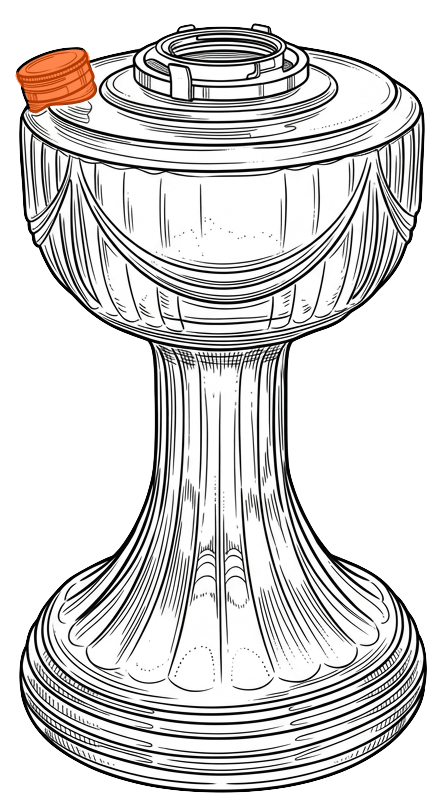 Aladdin lamps foot filler cap image
