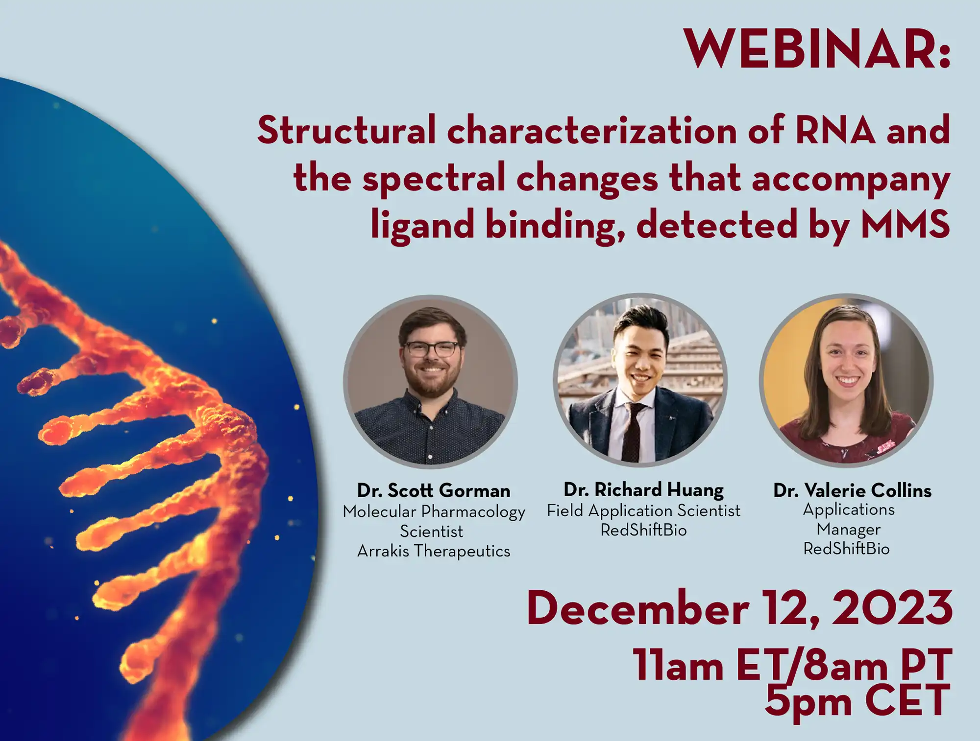 Webinar: Structural characterization of RNA and the spectral changes that accompany ligand binding, detected by MMS