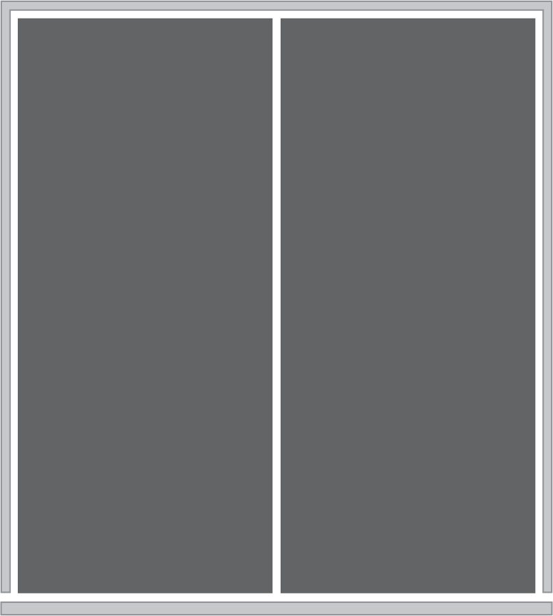 Simple drawing of a double pre-hung door.