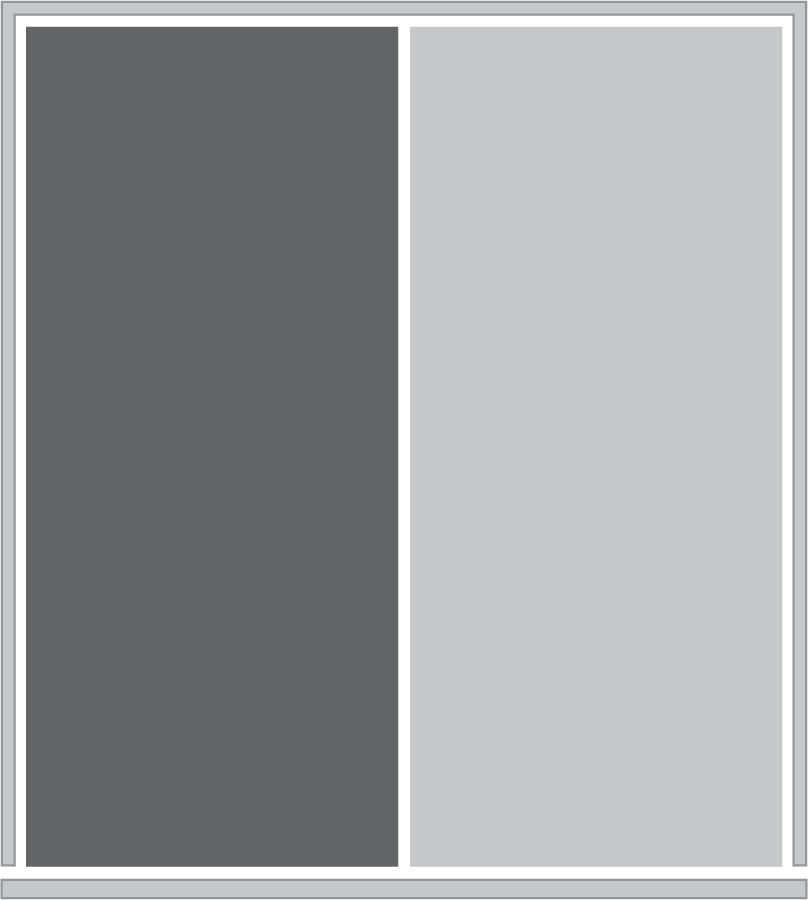 Simple drawing of a double, single-active pre-hung door.