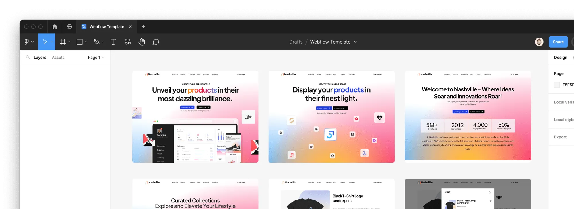Saas Webflow Template - Nashville - Designed by Azwedo.com and Wedoflow.com