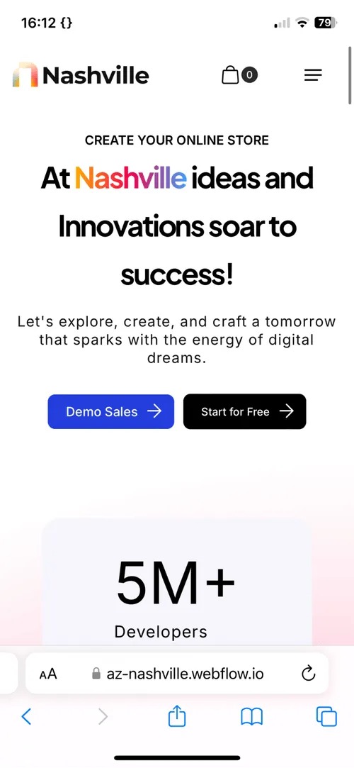 Saas Webflow Template - Nashville - Designed by Azwedo.com and Wedoflow.com