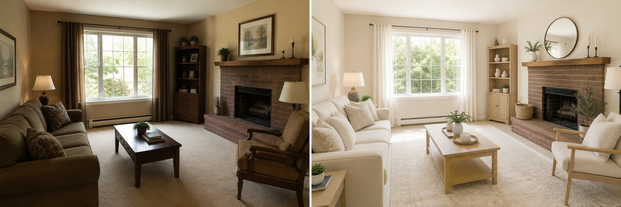 Updated home interior supporting seller market-preparation planning