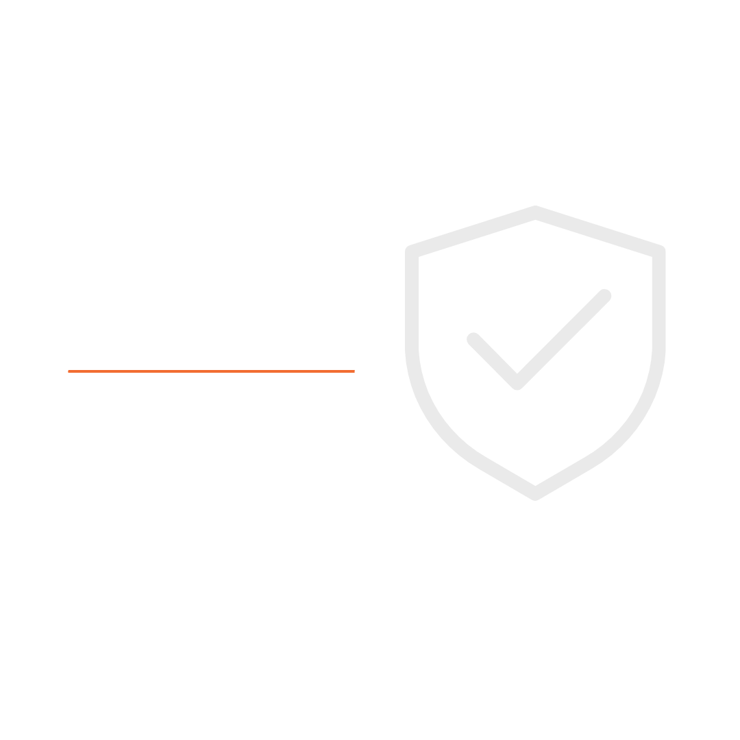 Shield outline with checkmark symbolizing security or protection.