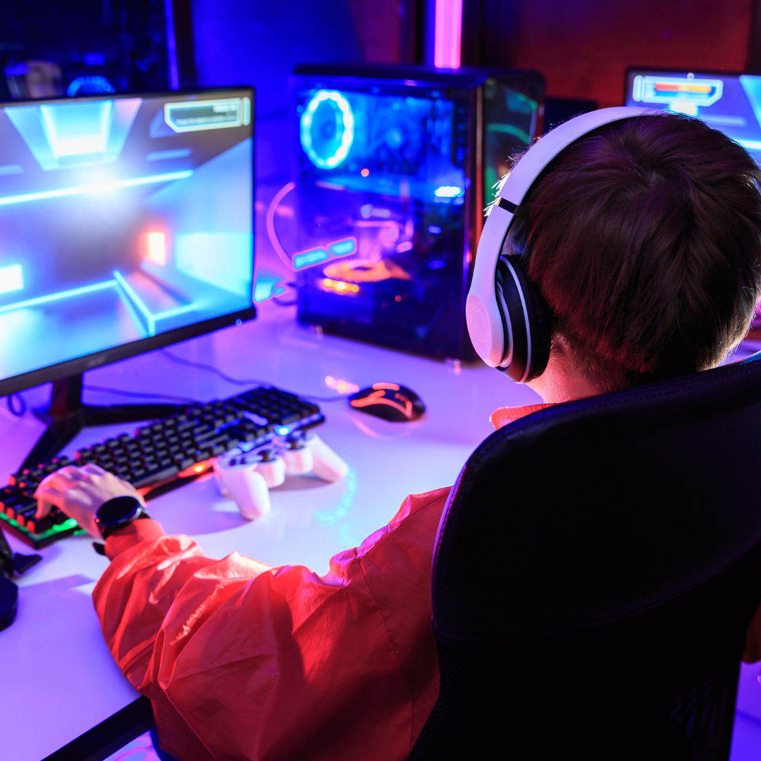 An online gamer using a high-speed VGI internet connection