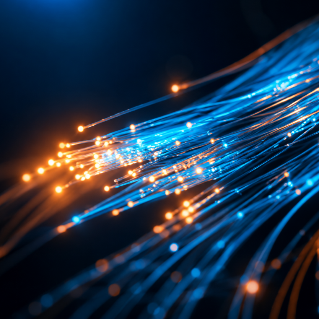 Fiber-optic strands representing VGI fiber internet
