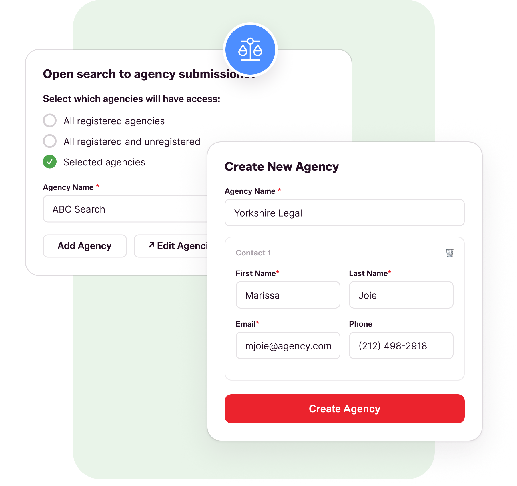 Agency submission management in Flo Applicant Tracking
