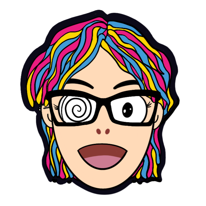 Autorretrato ilustrado de Lu Abarca, inspirado en el estilo de Takashi Murakami